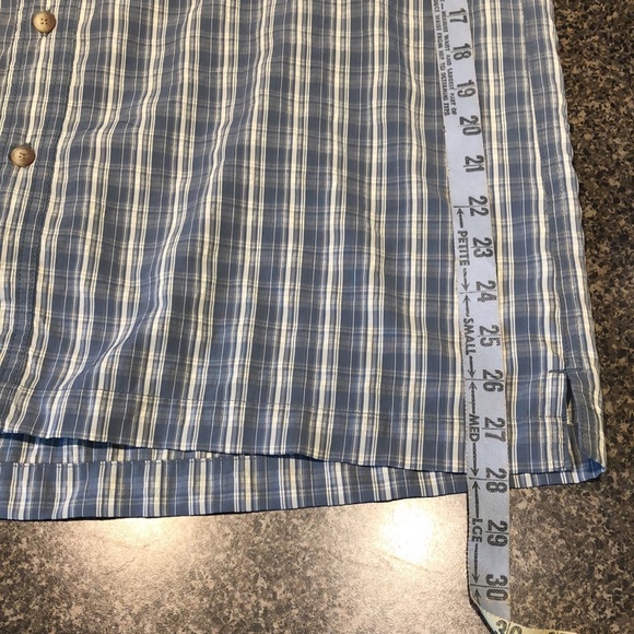 Eddie Bauer blue plaid button up shirt - Picture 8 of 8